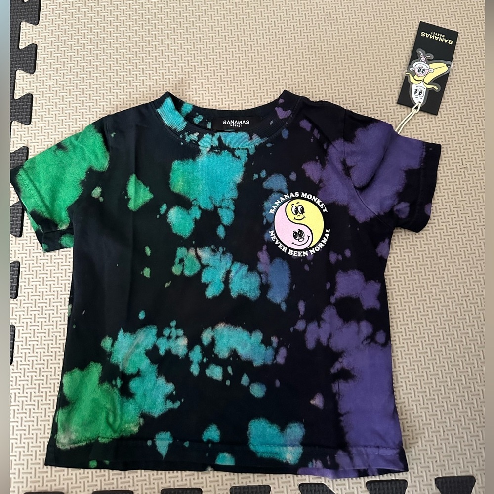 Bananas Monkey Tie Dye Yin Yang Twins Youth 2T Tee